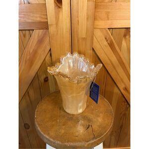 Murano Italian Made Art Glass Swung Glass Vase, "Lavorzione Arte Murano", Shades